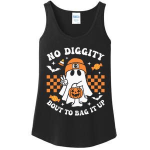 Halloween Ghost No Diggity Bout To Bag It Up Ladies Essential Tank