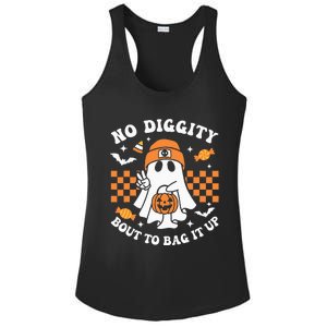 Halloween Ghost No Diggity Bout To Bag It Up Ladies PosiCharge Competitor Racerback Tank