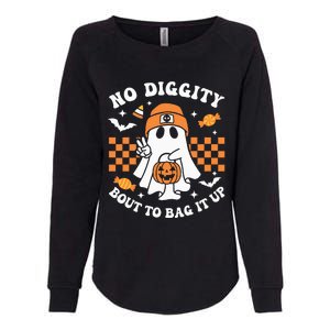 Halloween Ghost No Diggity Bout To Bag It Up Womens California Wash Sweatshirt