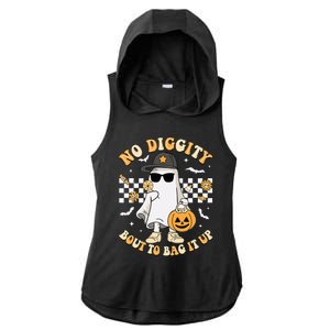 Halloween Ghost No Diggity Bout To Bag It Up Ladies PosiCharge Tri-Blend Wicking Draft Hoodie Tank