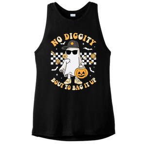 Halloween Ghost No Diggity Bout To Bag It Up Ladies PosiCharge Tri-Blend Wicking Tank