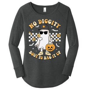 Halloween Ghost No Diggity Bout To Bag It Up Women's Perfect Tri Tunic Long Sleeve Shirt