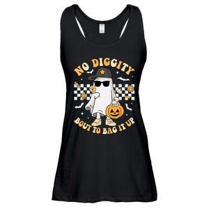 Halloween Ghost No Diggity Bout To Bag It Up Ladies Essential Flowy Tank