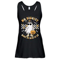 Halloween Ghost No Diggity Bout To Bag It Up Ladies Essential Flowy Tank