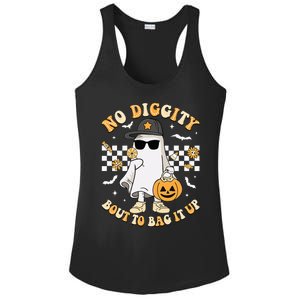 Halloween Ghost No Diggity Bout To Bag It Up Ladies PosiCharge Competitor Racerback Tank