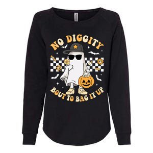 Halloween Ghost No Diggity Bout To Bag It Up Womens California Wash Sweatshirt