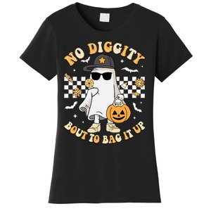 Halloween Ghost No Diggity Bout To Bag It Up Women's T-Shirt