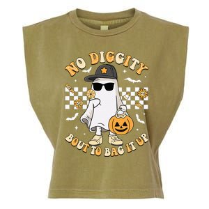 Halloween Ghost No Diggity Bout To Bag It Up Garment-Dyed Women's Muscle Tee