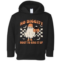 Halloween Ghost No Diggity Bout To Bag It Up Toddler Hoodie