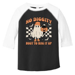 Halloween Ghost No Diggity Bout To Bag It Up Toddler Fine Jersey T-Shirt