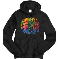 Hoops Girl Never Underestimate A Girl Who Plays Basketball Tie Dye Hoodie