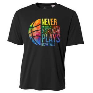 Hoops Girl Never Underestimate A Girl Who Plays Basketball Cooling Performance Crew T-Shirt