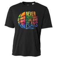 Hoops Girl Never Underestimate A Girl Who Plays Basketball Cooling Performance Crew T-Shirt