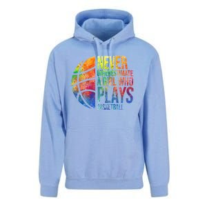 Hoops Girl Never Underestimate A Girl Who Plays Basketball Unisex Surf Hoodie