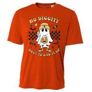 Halloween Ghost No Diggity Bout To Bag It Up Kids Cooling Performance Crew T-Shirt