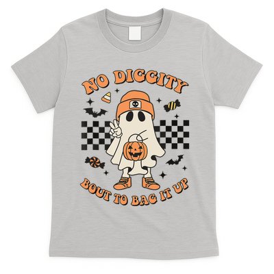 Halloween Ghost No Diggity Bout To Bag It Up T-Shirt