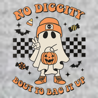 Halloween Ghost No Diggity Bout To Bag It Up Premium T-Shirt