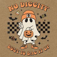 Halloween Ghost No Diggity Bout To Bag It Up Cotton Canvas Backpack