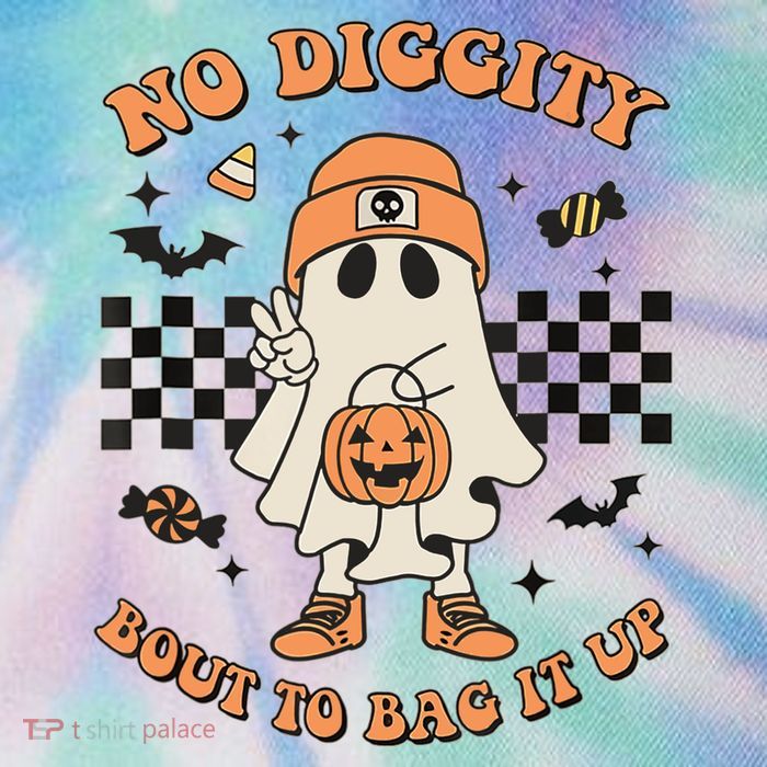 Halloween Ghost No Diggity Bout To Bag It Up Legacy Tie Dye Trucker Hat