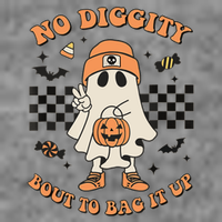 Halloween Ghost No Diggity Bout To Bag It Up Toddler Hoodie