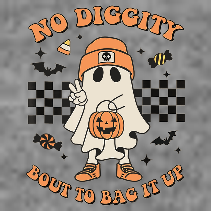 Halloween Ghost No Diggity Bout To Bag It Up Toddler Hoodie