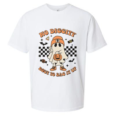 Halloween Ghost No Diggity Bout To Bag It Up Sueded Cloud Jersey T-Shirt