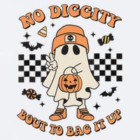 Halloween Ghost No Diggity Bout To Bag It Up Sueded Cloud Jersey T-Shirt
