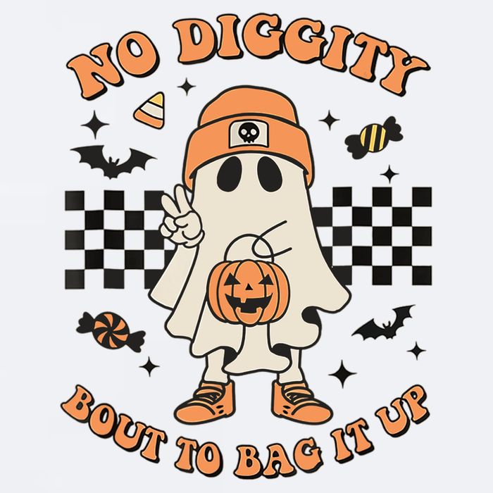 Halloween Ghost No Diggity Bout To Bag It Up Sueded Cloud Jersey T-Shirt