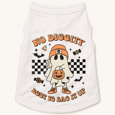 Halloween Ghost No Diggity Bout To Bag It Up Doggie Tank