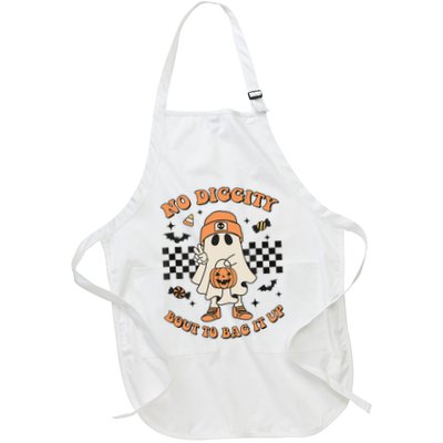 Halloween Ghost No Diggity Bout To Bag It Up Apron
