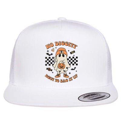 Halloween Ghost No Diggity Bout To Bag It Up Flatbill Hat