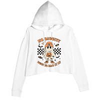 Halloween Ghost No Diggity Bout To Bag It Up Crop Fleece Hoodie