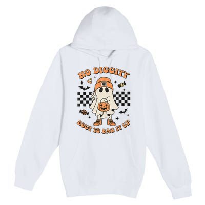 Halloween Ghost No Diggity Bout To Bag It Up Premium Pullover Hoodie