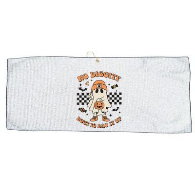 Halloween Ghost No Diggity Bout To Bag It Up Large Microfiber Waffle Golf Towel
