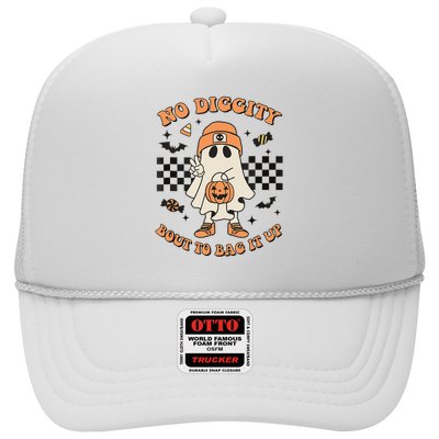Halloween Ghost No Diggity Bout To Bag It Up Trucker Hat