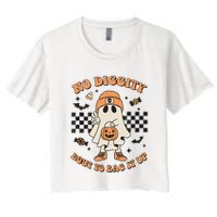 Halloween Ghost No Diggity Bout To Bag It Up Crop Top