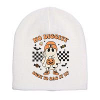 Halloween Ghost No Diggity Bout To Bag It Up Short Acrylic Beanie
