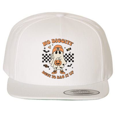 Halloween Ghost No Diggity Bout To Bag It Up Wool Snapback Cap