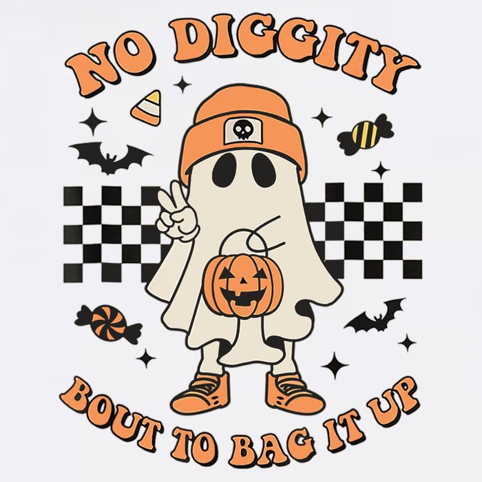 Halloween Ghost No Diggity Bout To Bag It Up Wool Snapback Cap