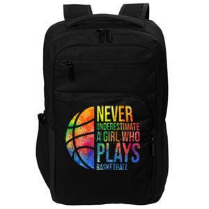 Hoops Girl Never Underestimate A Girl Who Plays Basketball Impact Tech Backpack