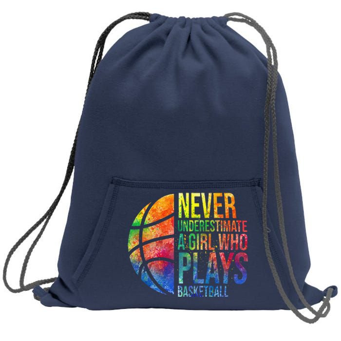 Hoops Girl Never Underestimate A Girl Who Plays Basketball Sweatshirt Cinch Pack Bag