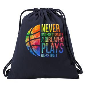 Hoops Girl Never Underestimate A Girl Who Plays Basketball Drawstring Bag