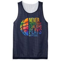 Hoops Girl Never Underestimate A Girl Who Plays Basketball Mesh Reversible Basketball Jersey Tank