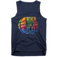 Hoops Girl Never Underestimate A Girl Who Plays Basketball Tank Top