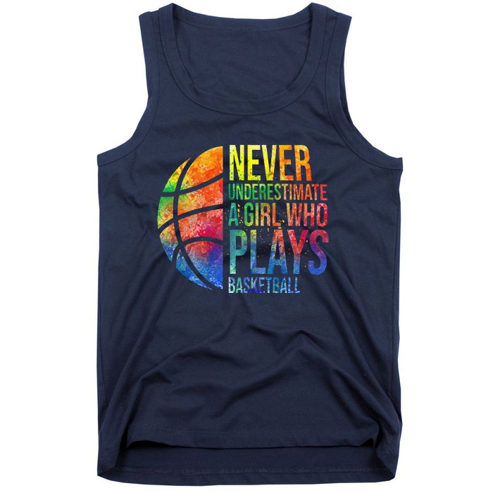 Hoops Girl Never Underestimate A Girl Who Plays Basketball Tank Top