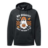 Halloween Ghost No Diggity Bout To Bag It Up Performance Fleece Hoodie