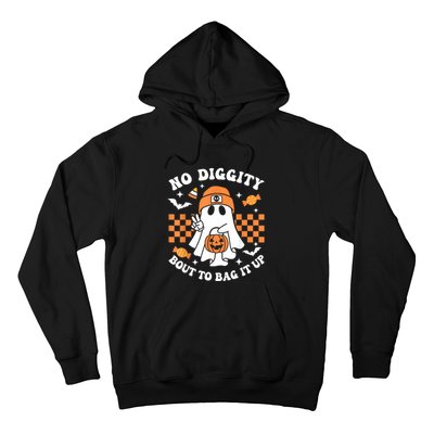 Halloween Ghost No Diggity Bout To Bag It Up Hoodie