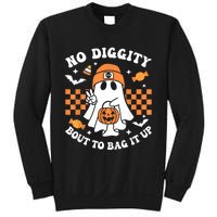 Halloween Ghost No Diggity Bout To Bag It Up Sweatshirt