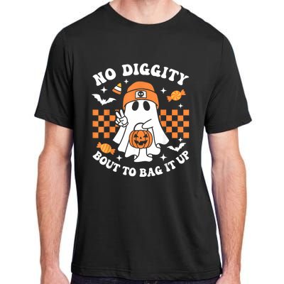 Halloween Ghost No Diggity Bout To Bag It Up Adult ChromaSoft Performance T-Shirt