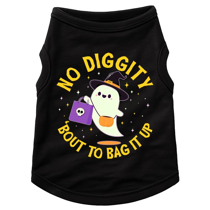 Halloween Ghost No Diggity Bout To Bag It Up Doggie Tank